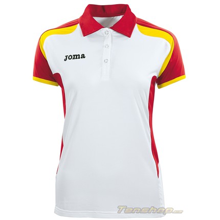 Tenis - Dámské tenisové tričko Joma Open Woman Polo wh-red-yellow