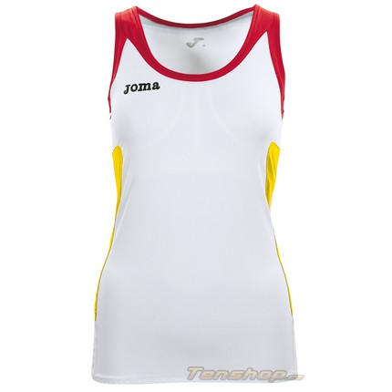 Dámské tenisové tričko Joma Open Woman Sleeveless wh-red-yellow