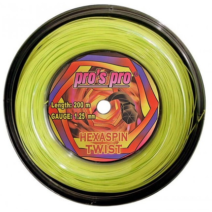 Tenisový výplet Pros Pro Hexaspin Twist 200m, lime