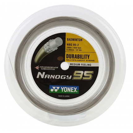 Badminton - Badmintonový výplet Yonex Nanogy 95, 200m, silver gray