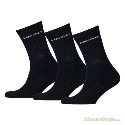 Tenis - Tenisové ponožky Head Crew black, 3 páry