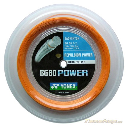 Badmintonový výplet Yonex BG 80 Power, 200m, orange