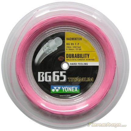 Badmintonový výplet Yonex BG 65 Ti, 200m, pink