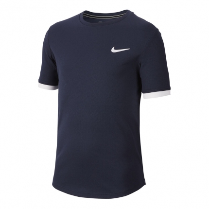 Dětské tenisové tričko Nike Court Dry Shortsleeve, obsidian
