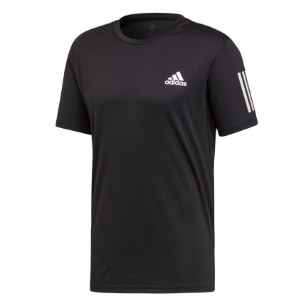 Tenis - Pánské tenisové tričko Adidas Club 3 Stripes Tee, black