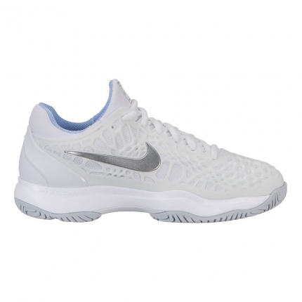 Tenis - Dámská tenisová obuv Nike Zoom Cage 3, white/metallic silver