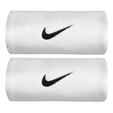 Tenis - Potítka Nike Swoosh Doublewide Wristbands, white