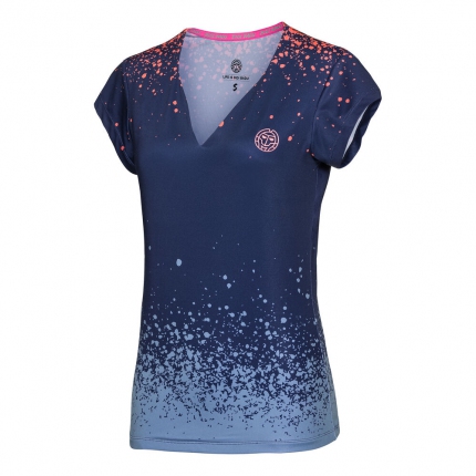 Tenis - Dámské tenisové tričko Bidi Badu Bella Tech V-Neck Tee, blue