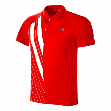 Tenis - Pánské tenisové tričko Lacoste Polo, red/white