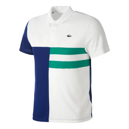 Tenis - Pánské tenisové tričko Lacoste Polo, white/dark blue