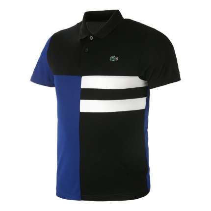 Tenis - Pánské tenisové tričko Lacoste Polo, black/white