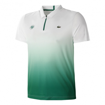 Tenis - Pánské tenisové tričko Lacoste Roland Garros Polo, dark green