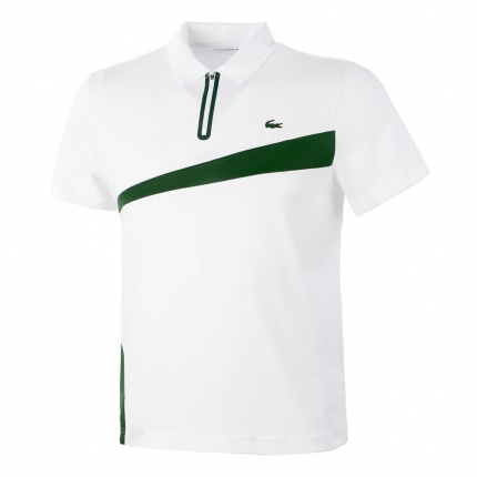 Tenis - Pánské tenisové tričko Lacoste Polo, white/dark green