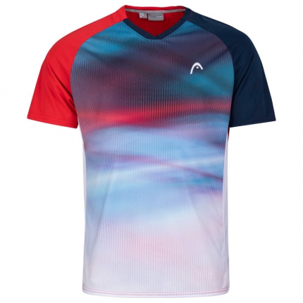 Pánské tenisové tričko Head Striker T-Shirt, red/print vision