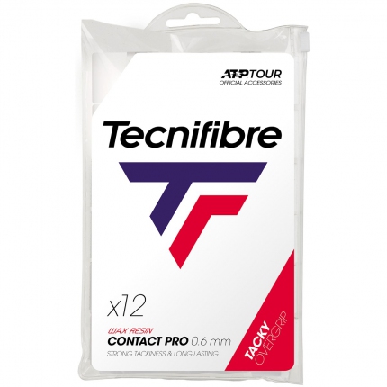 Omotávky Tecnifibre ATP Pro Contact 12 ks, white