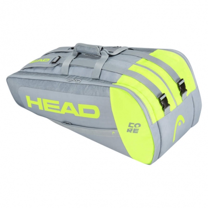 Tenisová taška Head Core 9R Supercombi 2021, grey/neon yellow
