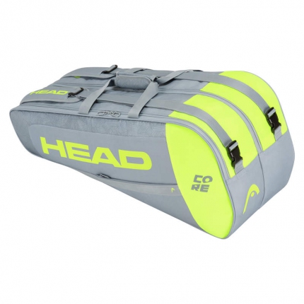 Tenisová taška Head Core 6R Combi 2021, grey/neon yellow