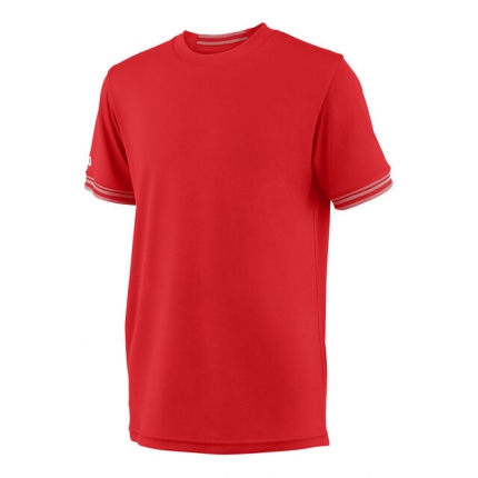 Dětské tenisové tričko Wilson Team Solid Crew, wilson red