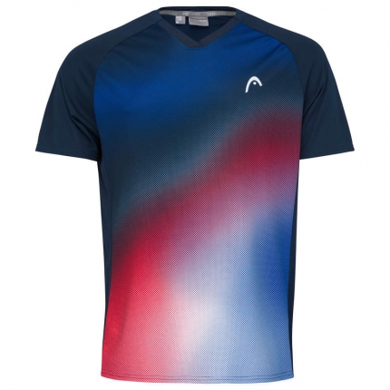 Tenis - Pánské tenisové tričko Head Topspin T-Shirt, dark blue/print vision