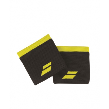 Potítka Babolat Logo Wristband X2 black/sulphur yellow