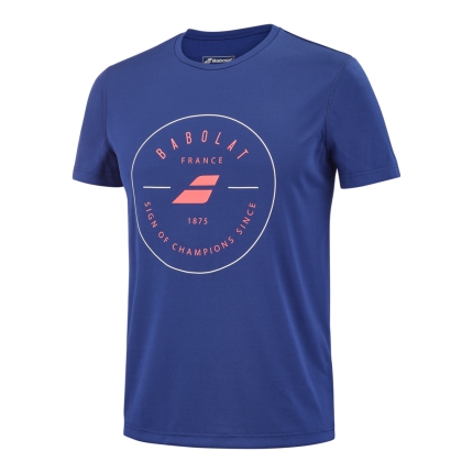 Pánské tenisové tričko Babolat Exercise Graphic Tee, estate blue