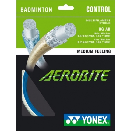 Badmintonový výplet Yonex Aerobite, 10m, white/blue