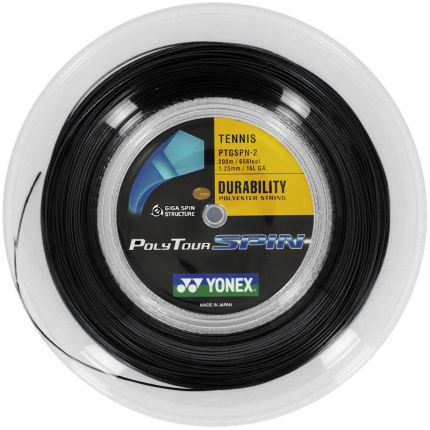 Tenisový výplet Yonex Poly Tour Spin 200m, black