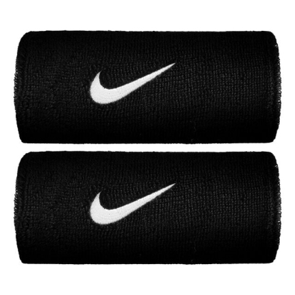 Tenis - Potítka Nike Swoosh Doublewide Wristbands, black