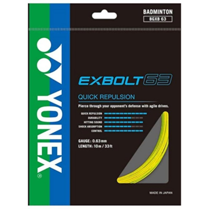 Badminton - Badmintonový výplet Yonex Exbolt 63, 10m, yellow