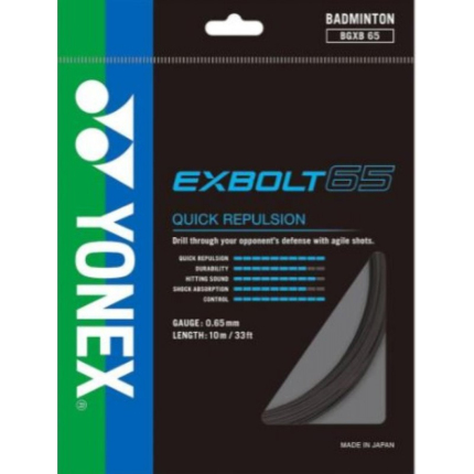 Badminton - Badmintonový výplet Yonex Exbolt 65, 10m, black