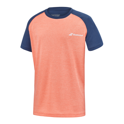 Dětské tenisové tričko Babolat Play Crew Neck Tee, fluo strike