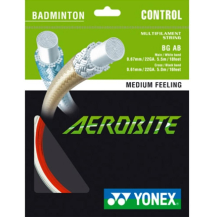 Badmintonový výplet Yonex Aerobite, 10m, white/red