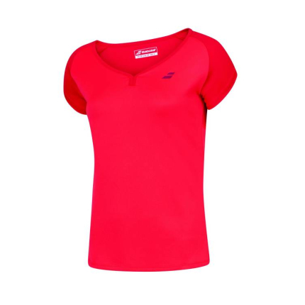 Dívčí tenisové tričko Babolat Play Cap Sleeve Top Girl, Tomato Red