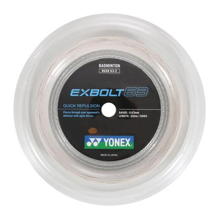 Badmintonový výplet Yonex Exbolt 63 200m, white