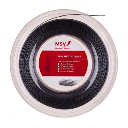 Tenisový výplet MSV Hepta-Twist 200m, black