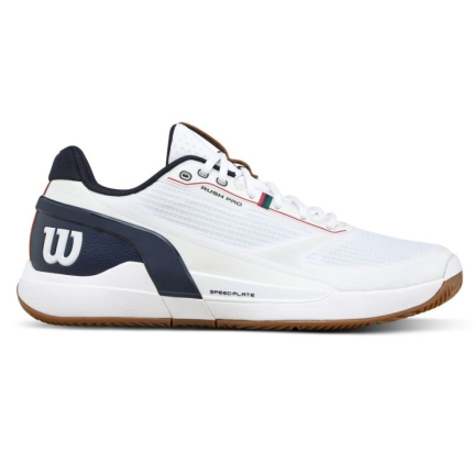 Pánská tenisová obuv Wilson Rush Pro 5 Clay, white/navy blazer
