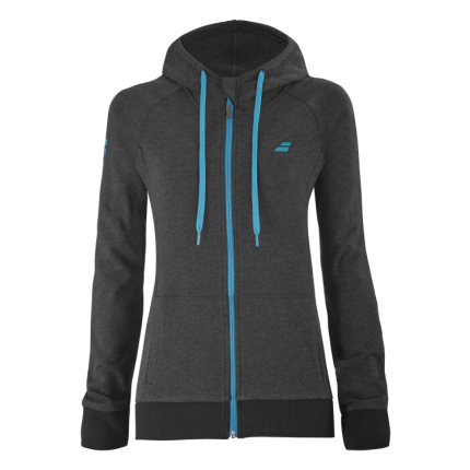 Dámská tenisová mikina Babolat Exercise Hood Jacket, black heather